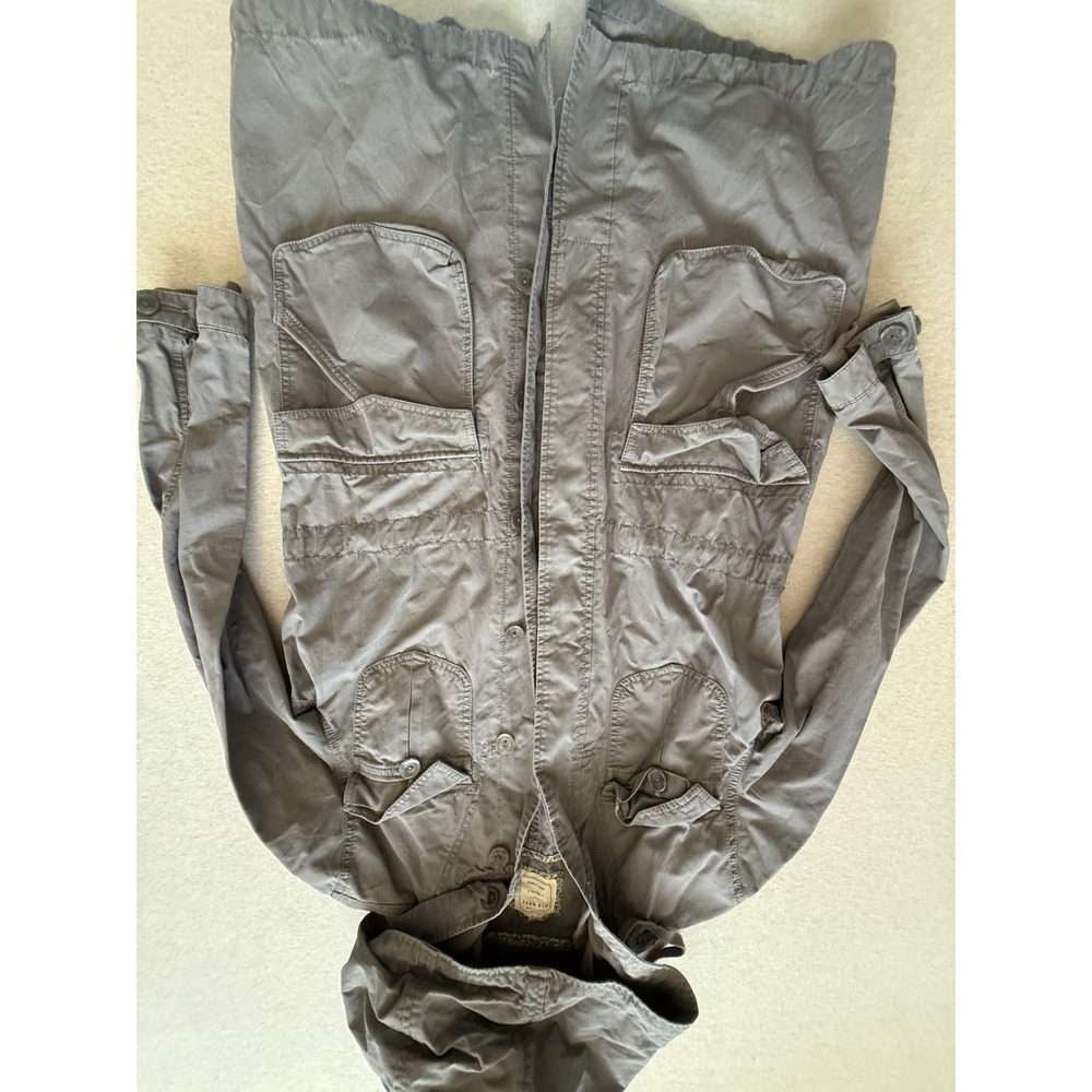 Old Navy Womens Gray Cotton Utility Field Jacket Hooded Parka Medium RN54023